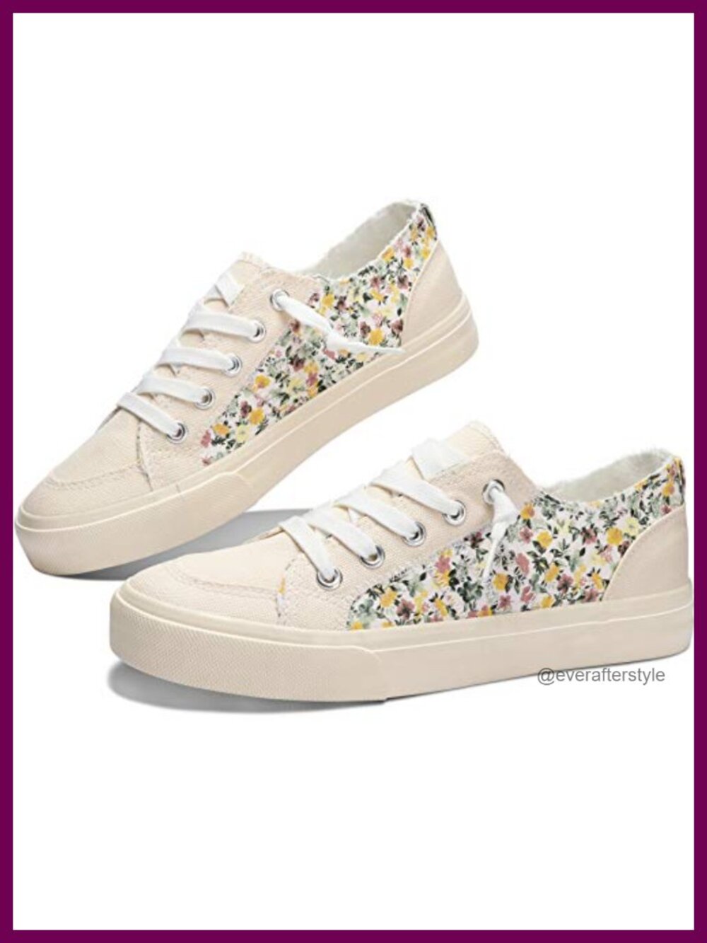 Women's Canvas Slip On Sneaker Floral Fabric Upper Foam Insole Casual Walking